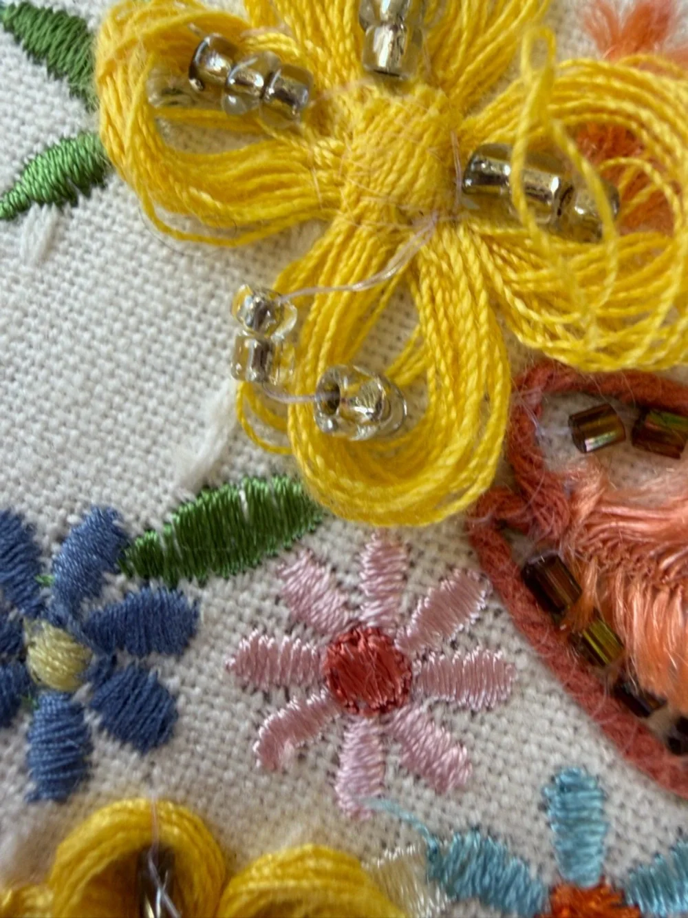 Sonoma Beaded Butterfly Embroidered Accent Pillow Set Colorful Fringe 14x20 GUC